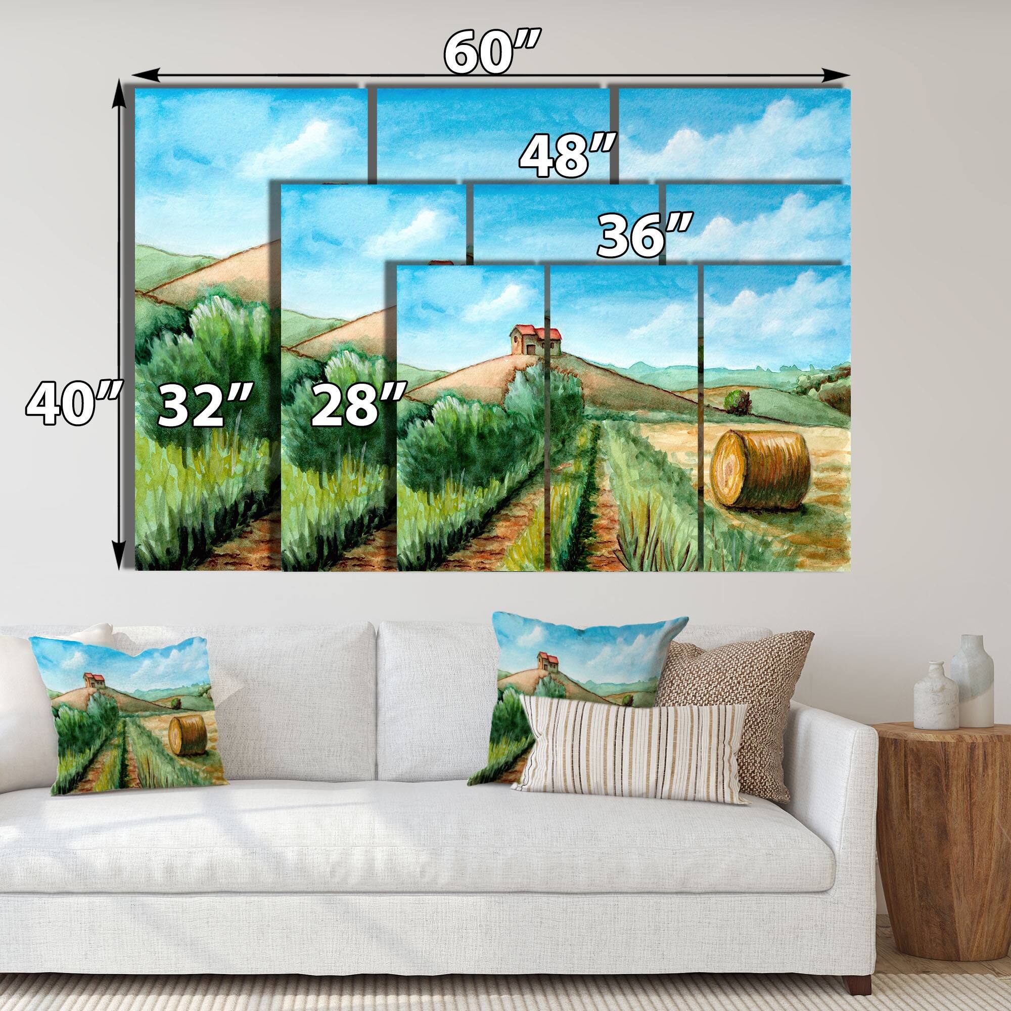 Designart "Rural Harvest Landscape" Country Canvas Wall Art Print Bed Bath & Beyond 35988492