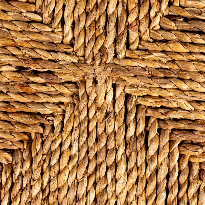 Seagrove Woven Water Hyacinth & Acacia Wood End Table