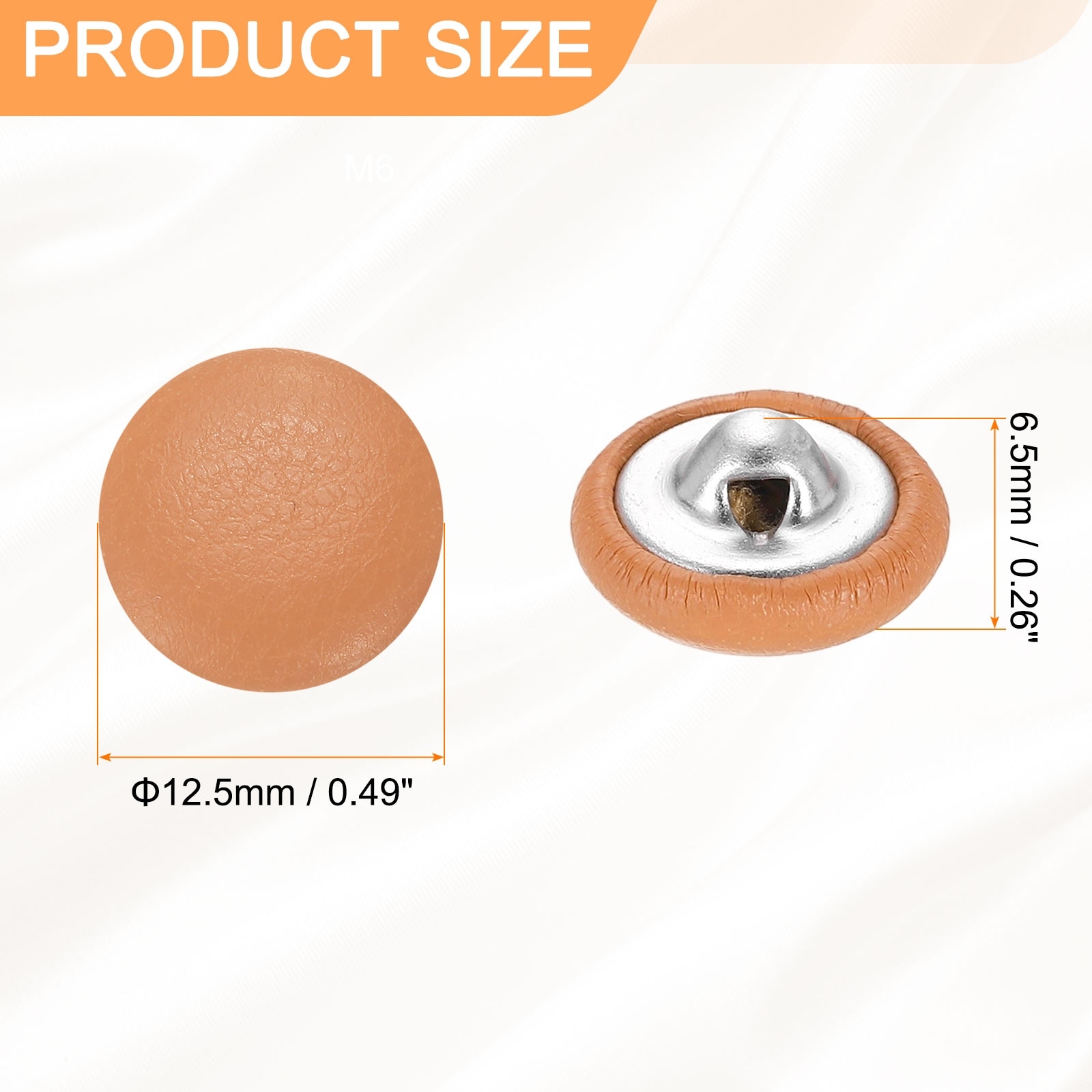 PU Leather Covered Buttons Diameter Round Aluminum Shank Craft Replacement Sewing Button for Clothing Decoration DIY Accessories