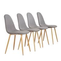 Shop Mcombo Dining Side Chairs Strong Metal Legs Fabric Cushion