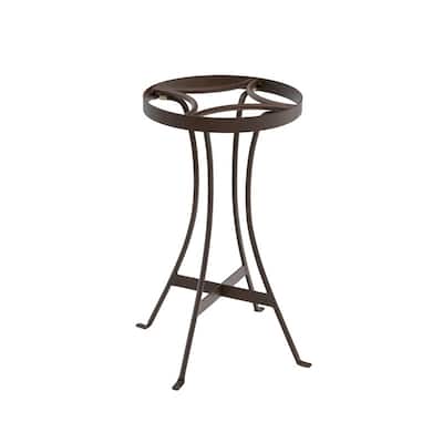 Achla Designs 18.75"H Roman Bronze Powedercoat Finish Wrought Iron Indoor Outdoor Tara Plant Stand - Middle, Patio Garden Accent