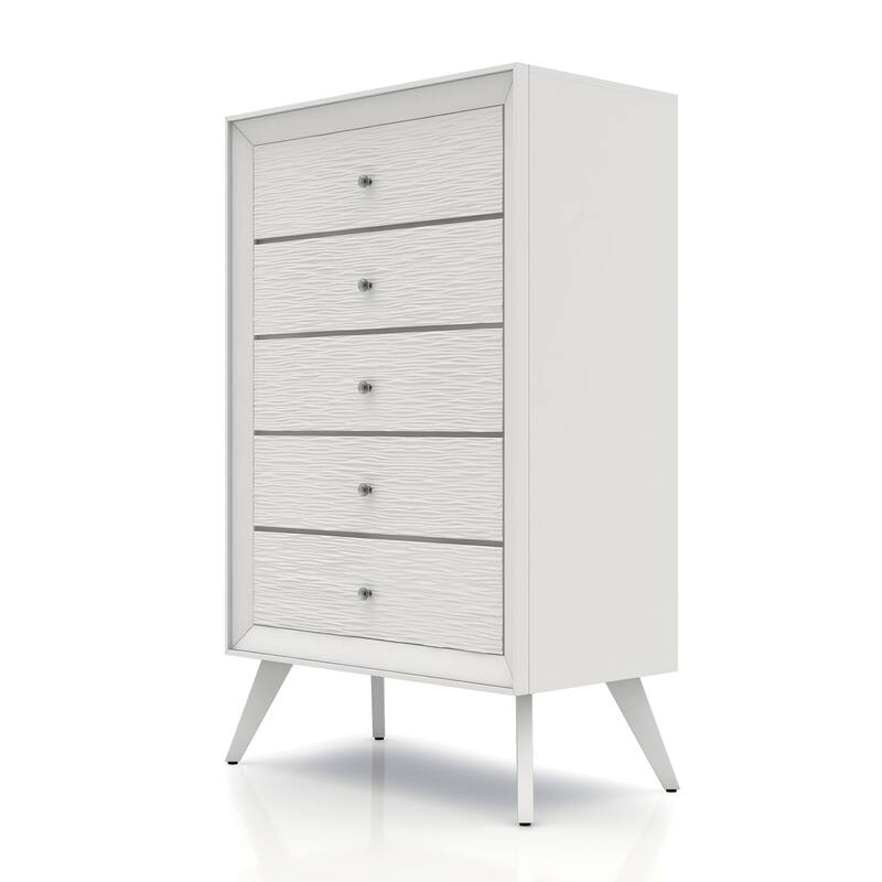 Furniture of America Kawi Modern 6-Piece White Wood Panel Bedroom Set