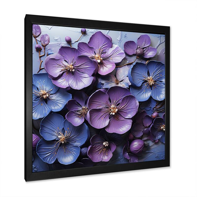 Designart "Royal Elegance " Violets Framed Canvas Prints