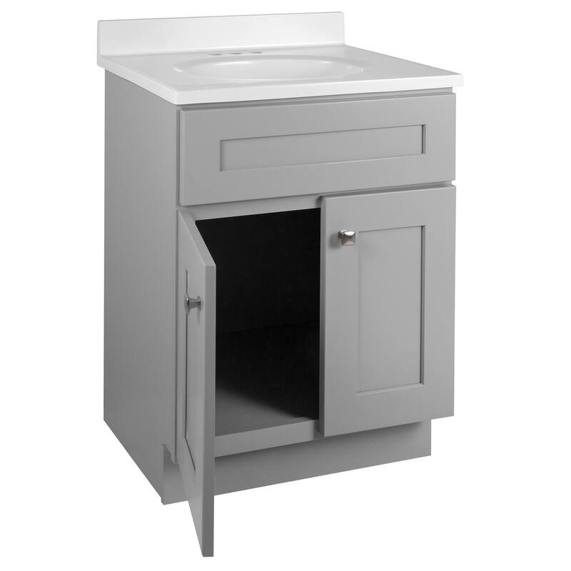 Brookings 25 Inch Assembled Bath Vanity with Cultured Marble Top