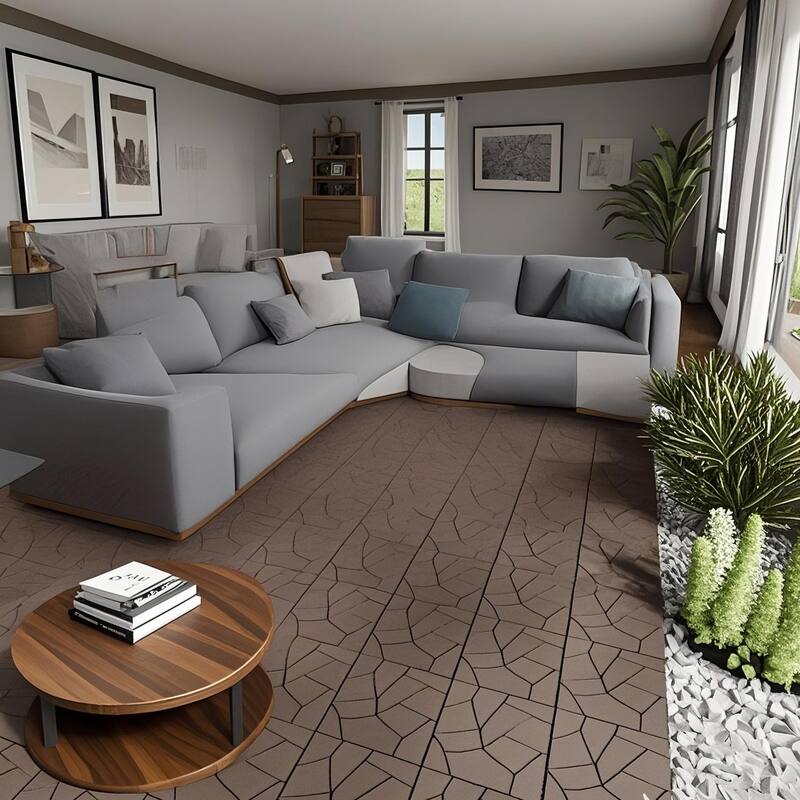 44 Pieces Interlocking Wood-Plastic Deck Tiles 11.8"x11.8" for Patio Balcony and Outdoor Flooring