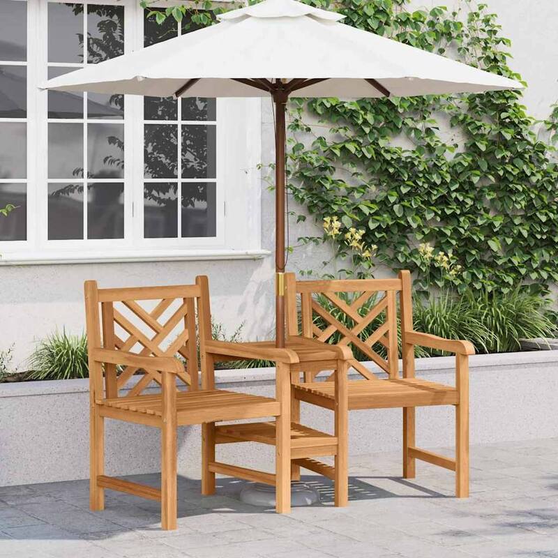 vidaXL Outdoor Chairs Brown 152 x 63 x 89 cm Solid teak wood - 59.8 x 24.8 x 35.0 in - Brown 1