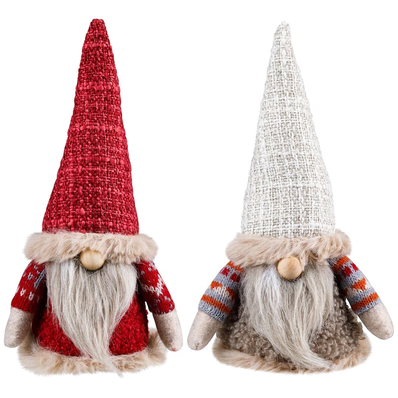 Nordic Gnomes Christmas Decorations - 6.5" - Set of 2