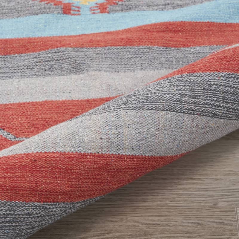 Fumep Southwestern Low Pile with Fringe Area Rug By HomeRoots - 114' X '78' X '0.25