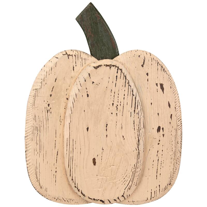 Wooden Fall Harvest Pumpkin Decoration - 14.25"