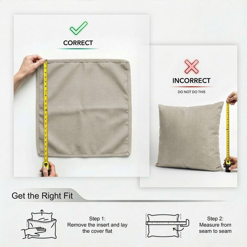 FINCATI Outdoor Cushion Cover Replacement Slipcover, Patio Seat Cover Available in Sizes 25.6" × 25.6"/ 27" × 27" (COVER ONLY!)