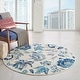 preview thumbnail 17 of 39, Nourison Tranquil French Country Floral Modern Area Rug 5'3" Round - Ivory/Blue - Round