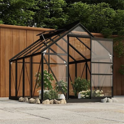 Glass Greenhouse for Outdoor 61"x 78.9"x 75.2" Aluminum Anthracite