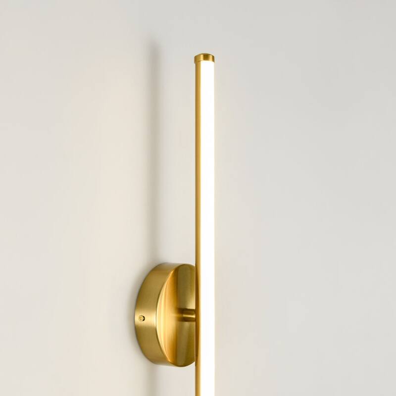 Minimalist 1-Light Dimmable LED Vanity Light Linear Metal Wall Sconce - N/A