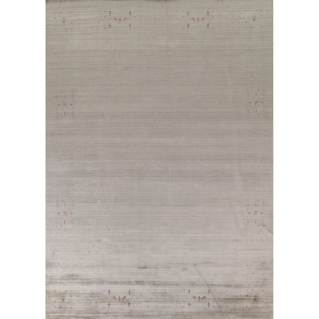 Gabbeh Area Rug Handmade Oriental Wool Carpet - 9'0"x 11'8"
