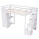 preview thumbnail 41 of 40, Twin Wooden Loft Bed with Storage and Guardrail