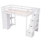 preview thumbnail 13 of 12, Twin size Loft Bed with Shelves, Drawers and Stairs, White