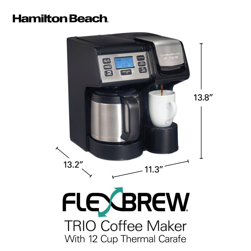 Hamilton Beach FlexBrew Trio Coffee Maker with 12 Cup Thermal Carafe
