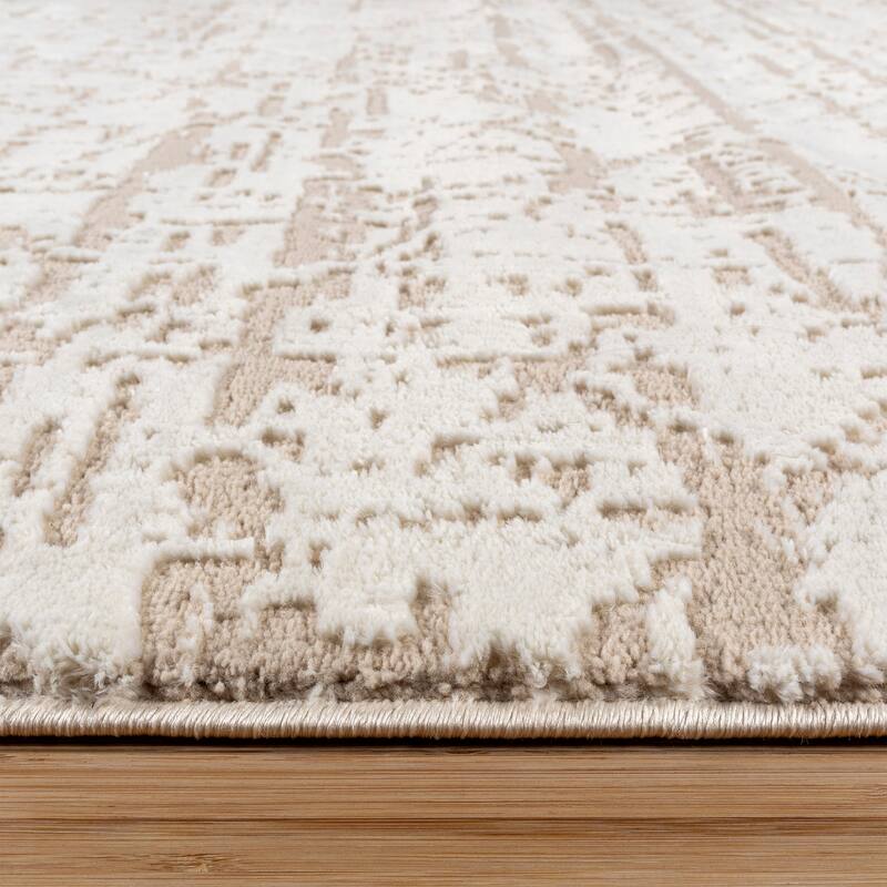 Gertmenian Kielo Modern Abstract Soft Polyester High-Low Style Indoor Area Rug Collection