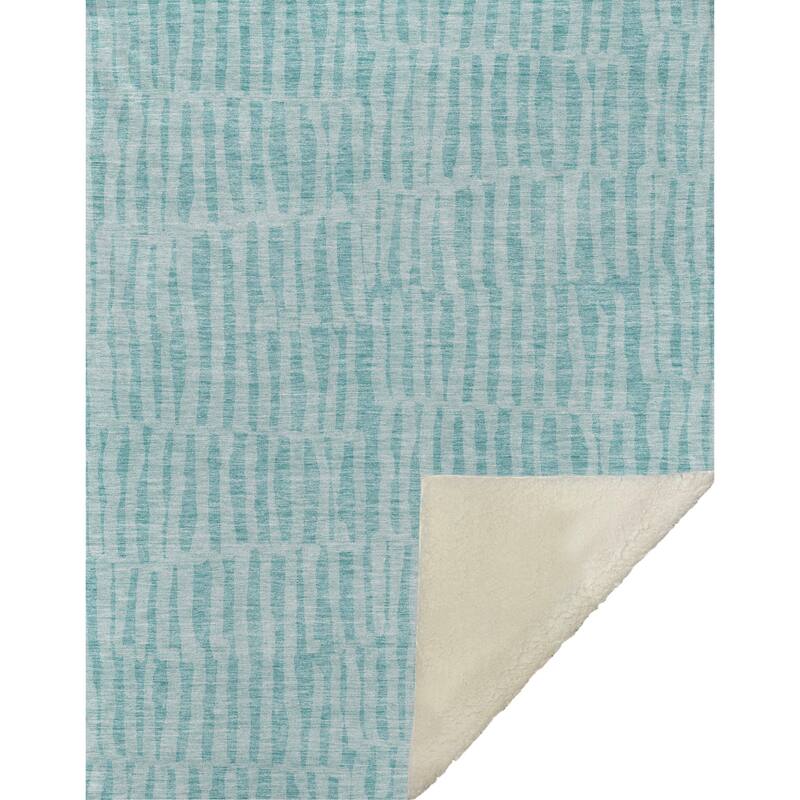 Premium Machine Washable Contemporary Geo Sherpa Throw Blanket