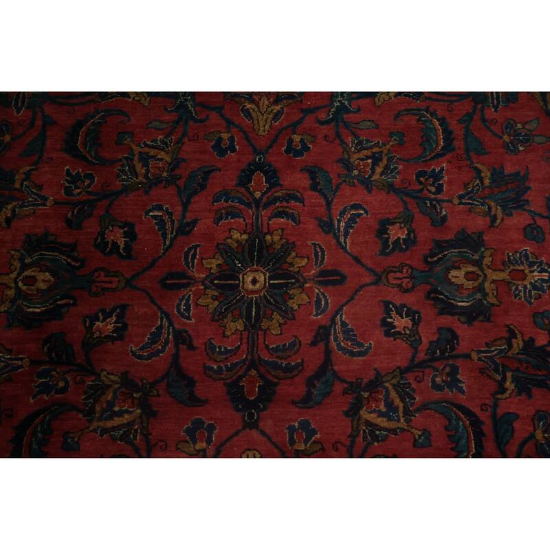 Hand Knotted Oriental 100% Wool Carpet Traditional Floral Pink Bidjar Area Rug - 9' 11'' X 7' 9''