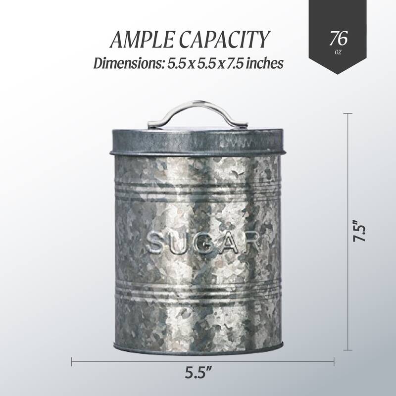 Amici Home Rustic Kitchen Collection Galvanized Storage Canister