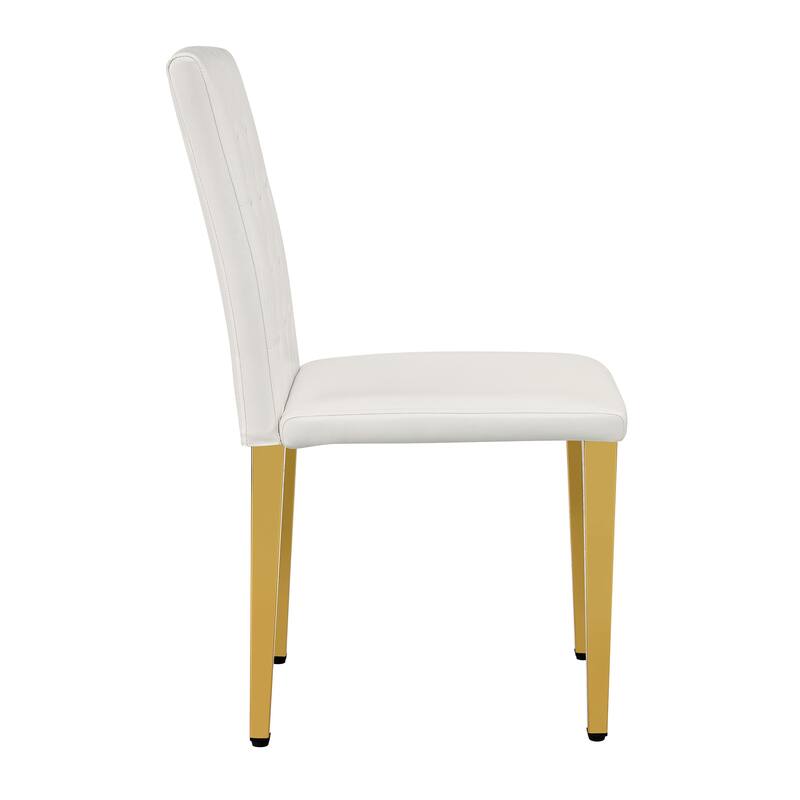 Dining Chairs Set of 4, Comfortable Dining Room Chair, Metal Kitchen Chairs with Faux Leathaire Seats and High Back