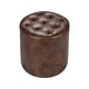 preview thumbnail 15 of 60, Adeco Round Ottoman Upholstered Tufted Faux Leather Footrest