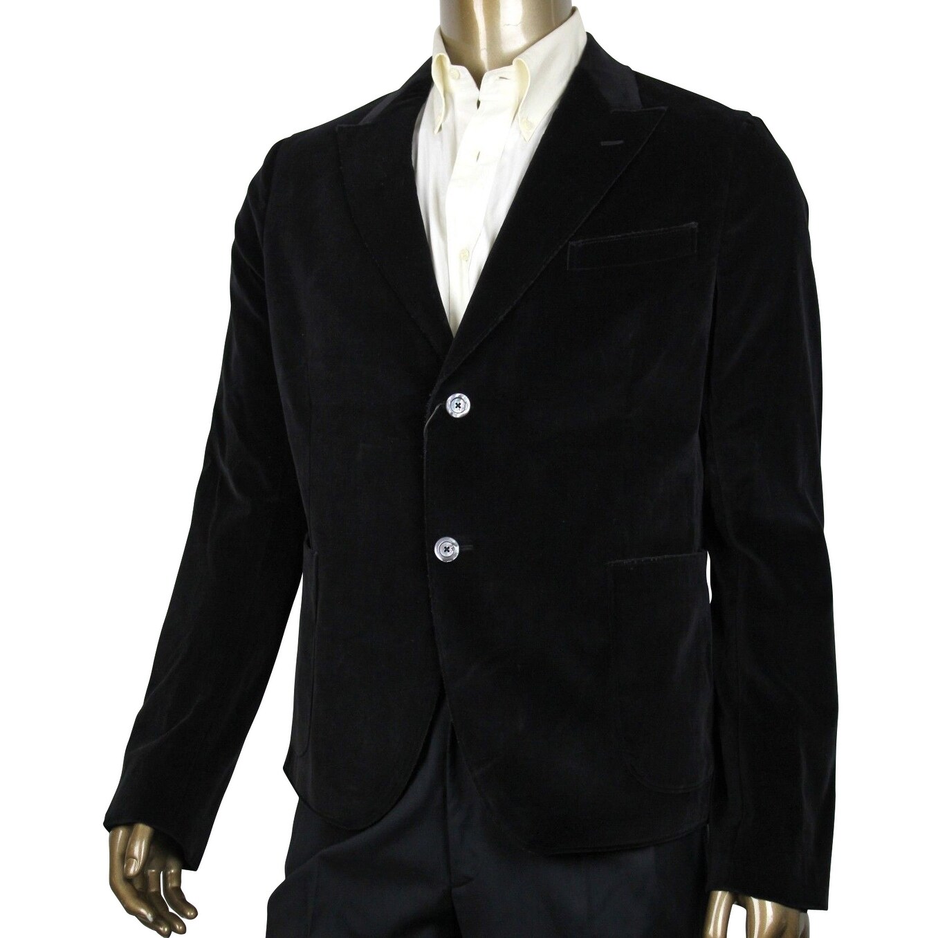 Shop Gucci Men S Tulfan Velvet Black Cotton Formal 2 Buttons