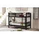 preview thumbnail 12 of 10, Espresso Twin over Twin Solid Wood Bunk Bed with Ladder and Fence