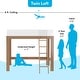 preview thumbnail 14 of 16, Mid-Century Modern Twin-Size High Loft Bed
