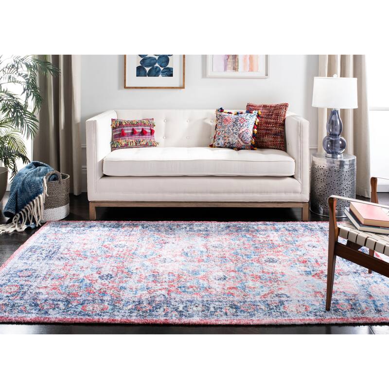 SAFAVIEH Handmade Saffron Carlee Modern & Contemporary Oriental Rust/Blue Cotton