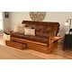 preview thumbnail 1 of 68, Copper Grove Dixie Oak Full-size 2-drawer Futon Set with Mattress Oregon Trail Saddle