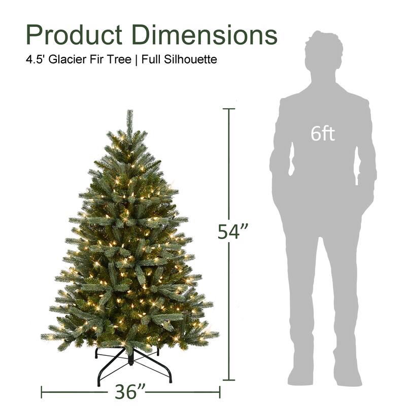 Puleo International 4.5' Pre-Lit Glacier Fir Artificial Tree - N/A