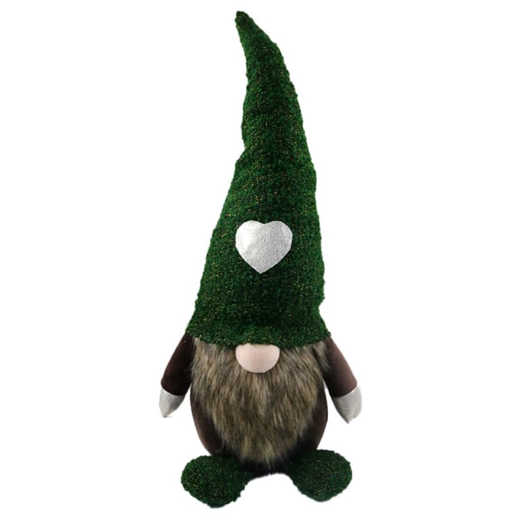 Heart Hat Gnome Christmas Figurine - 26" - Green and Brown