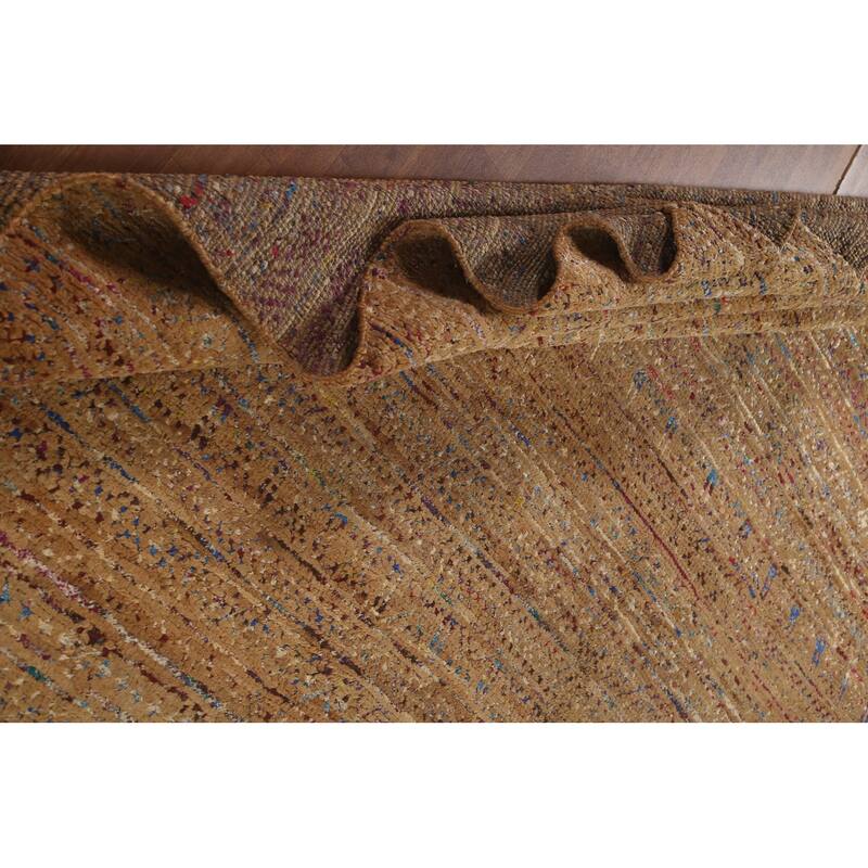 Moroccan Oriental Area Rug Handmade Jute Carpet - 9'5"x 13'4"