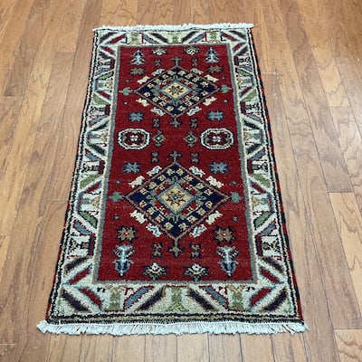 HERAT ORIENTAL Handmade Kazak Wool Rug - 2'2" x 4'2"