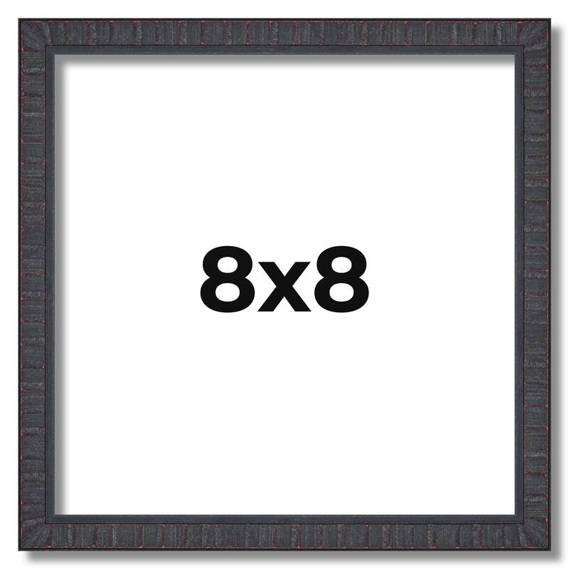 8x8 Frame Brown Solid Wood Picture Frame Includes UV Acrylic