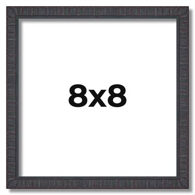 8x8 Frame Brown Solid Wood Picture Frame Includes UV Acrylic