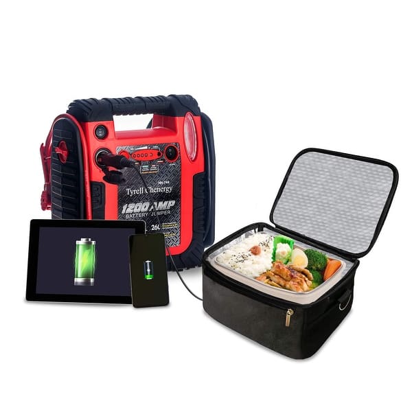 1200 Peak/600 Instant Amps Car Jump Starter (to 6L Gas or 6L Diesel  Engine), Jump Boxes, 2.1A USB Ports, Jump Box,Battery Clamps - Bed Bath &  Beyond - 39915819