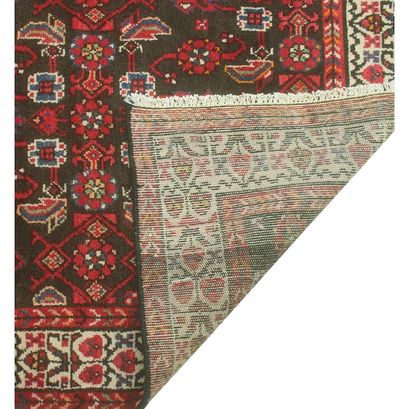 Fine Vintage Distressed Junius Charcoal/Ivory Runner - 3'5" x 10'1"