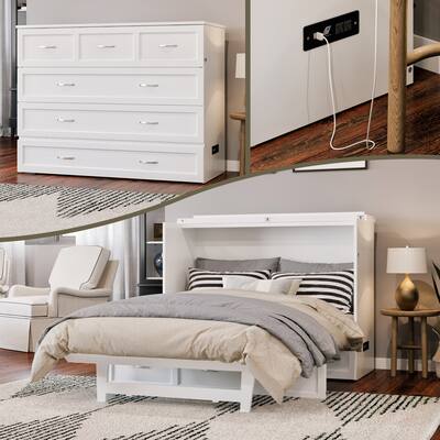 AFI Vivian Murphy Bed Chest with Storage & Built-in Charger