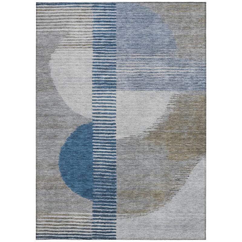 HomeRoots Geometric Transitional Rectangle Outdoor Rug