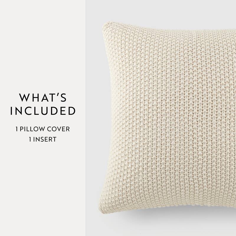 Seed Stitch Knit Acrylic Decor Throw Pillow