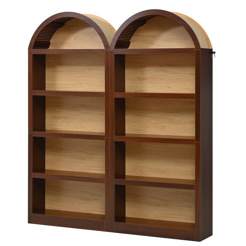 3-Piece Retro Entertainment Center for TVs up to 70", Two-Tone Farmhouse TV Stand with Sideboard & Bookshelf