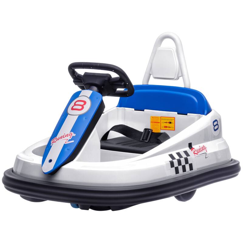 Toddler 6V Bumper Car with 360 Degree Spin, EVA Bumper Edges, LED Lights, Horn and Songs, for Kids Ages 18-48 Months