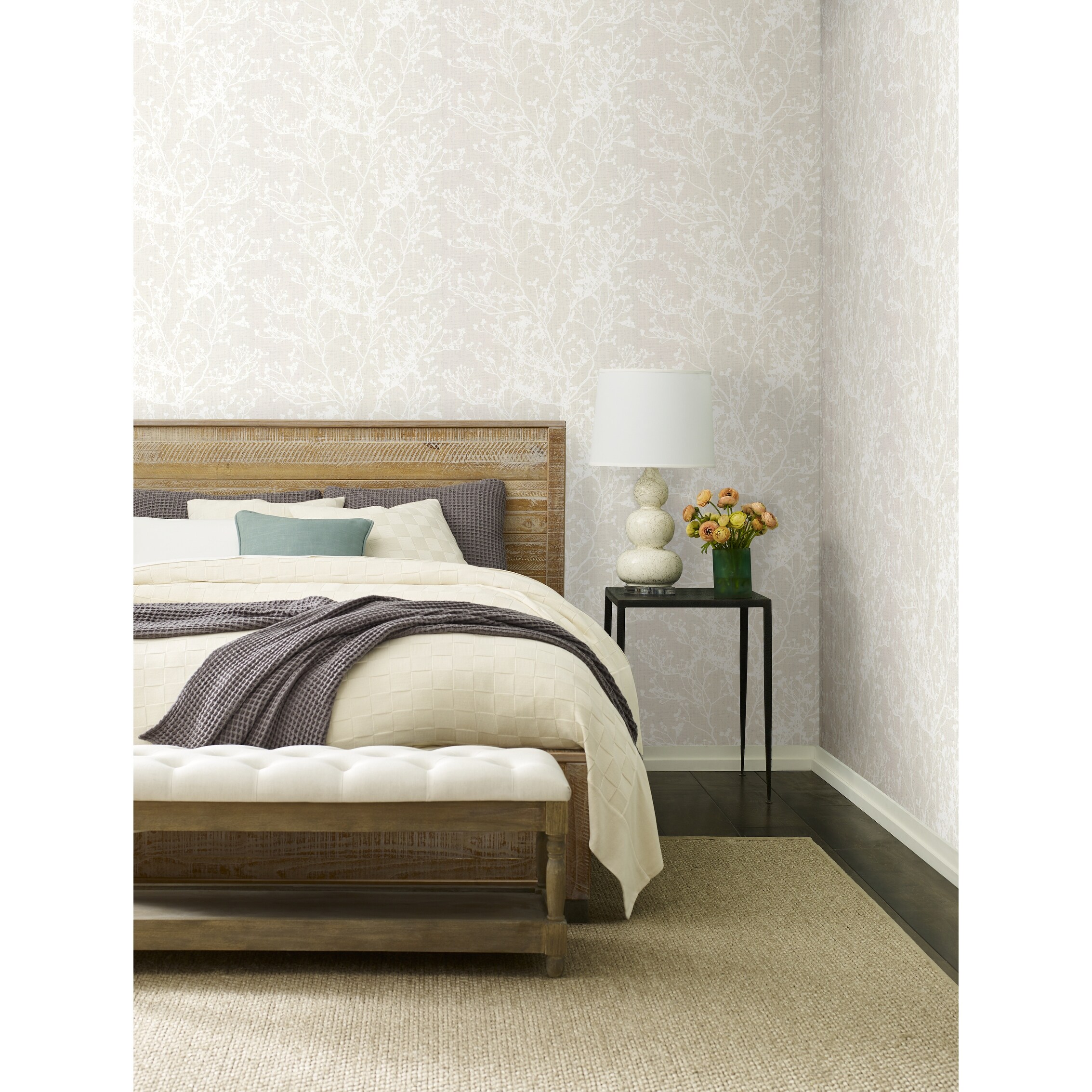 Shop Norco Budding Branch Silhouette Beige Wallpaper On Sale Overstock 31593013