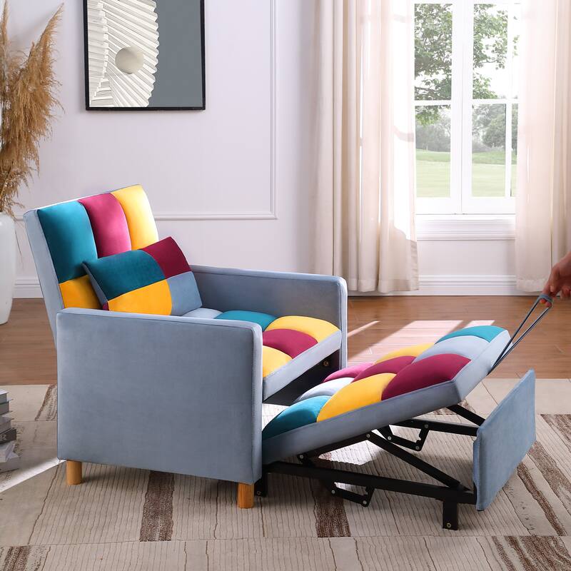 Convertible Sleeper Sofa Chair Bed, Adjustable Chair with Pillow, Multi-Functional Sleeper Chair