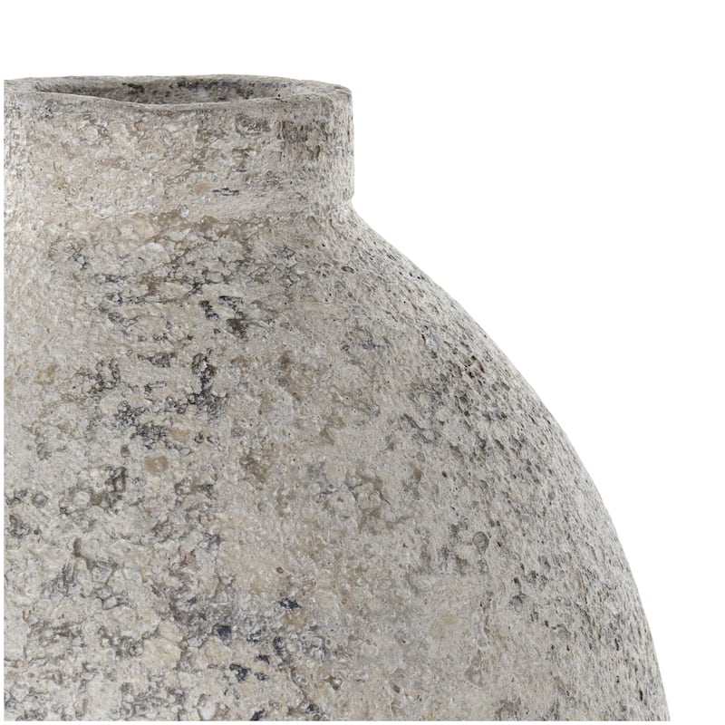 Ceramic Handmade Antique Style Textured Decorative Vase - Beige - Roche River Decor