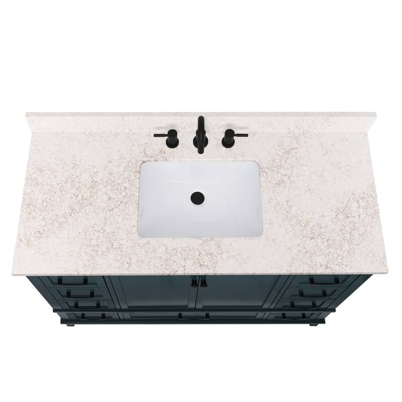 Avanity Quartz Vanity Top with Rectangular Undermount Sinks