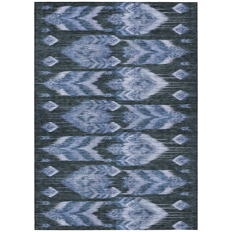 Machine Washable Indoor/ Outdoor Chantille Abstract Boho Rug